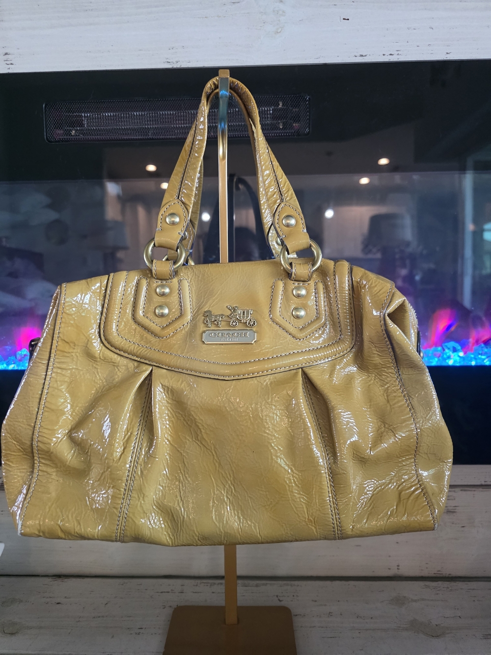 Coach Women's Yellow Patent Leather Satchel